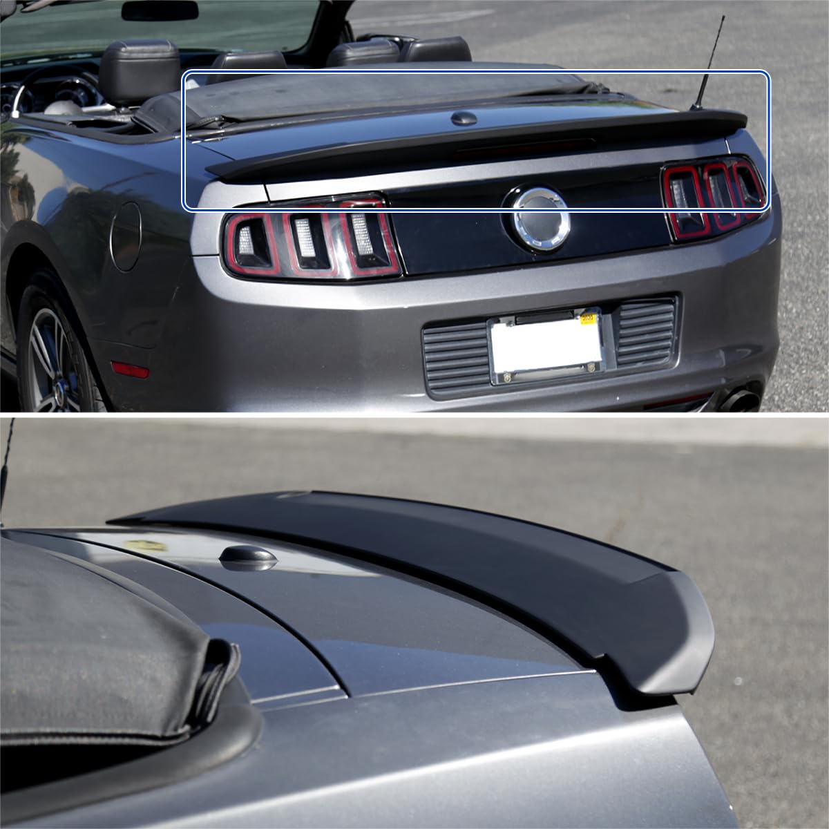 Spec-D Tuning Shelby GT500 Style Matte Black ABS Rear Trunk Spoiler Compatible with 2010-2014 Ford Mustang Models