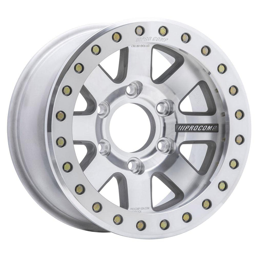 1175-798337M Pro Comp Alloys Series 75 Trilogy Race Bead Lock Wheel Super Machined Finish; Size 17x9; Bolt Pattern 6x135 in; Back Space 3.75 in; Offset -30; Max Load 2500;
