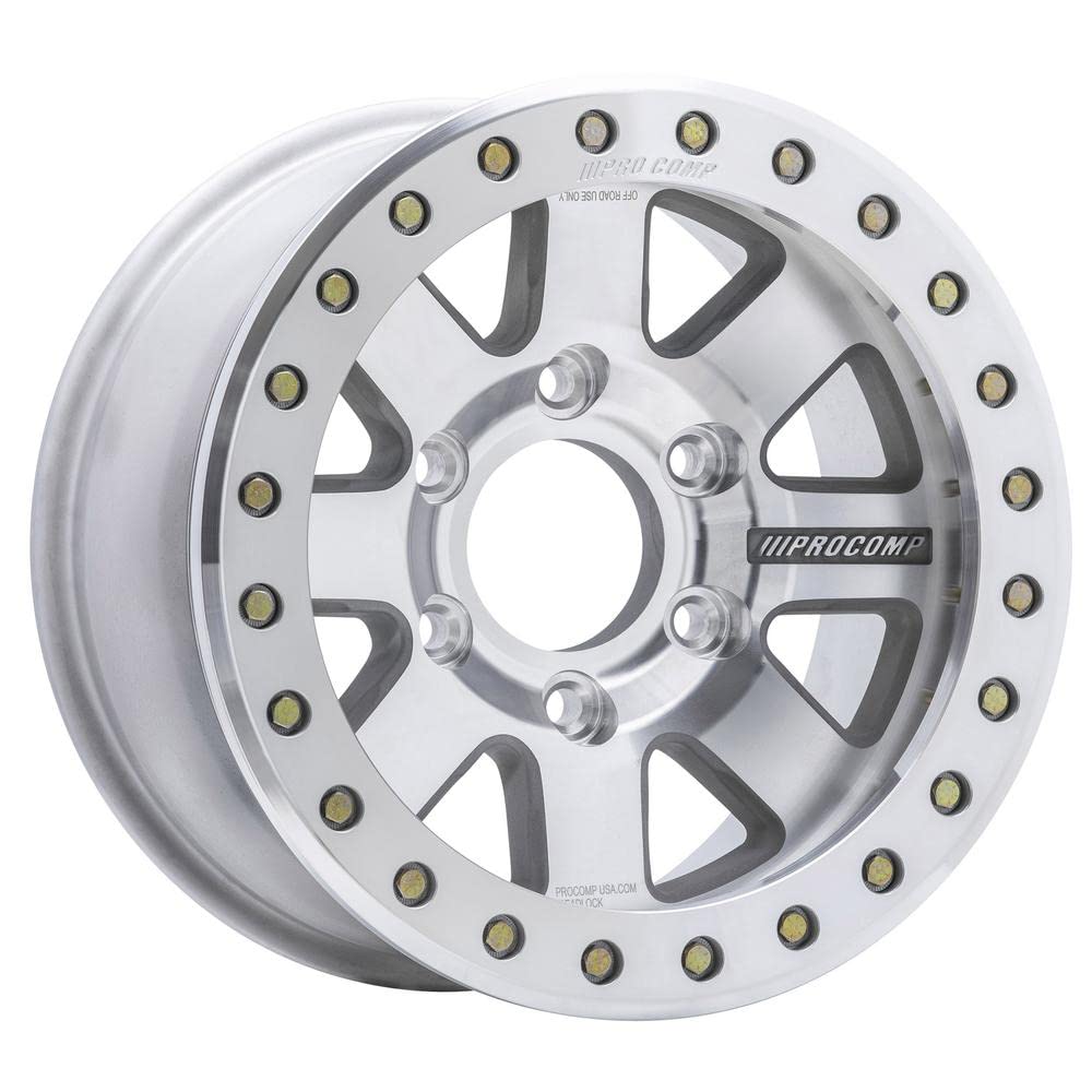 1175-798337M Pro Comp Alloys Series 75 Trilogy Race Bead Lock Wheel Super Machined Finish; Size 17x9; Bolt Pattern 6x135 in; Back Space 3.75 in; Offset -30; Max Load 2500;