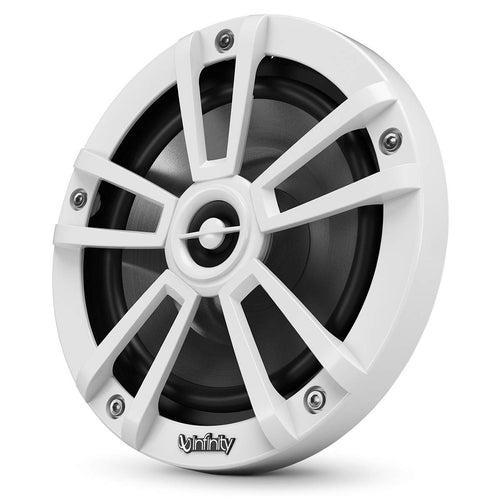 8 Inch Infinity 822MLW Marine RGB LED Coaxial Speakers - White