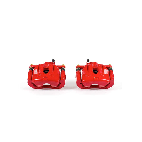Power Stop S3248A Front Pair of High-Temp Red Powder Coated Calipers for Mazda RX-8 2004-2011 [Model Specific]
