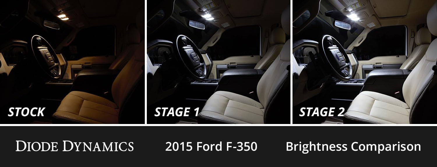 Diode Dynamics interior bulb pack LED compatible with Ford Super Duty 2008-2016, Stage 1