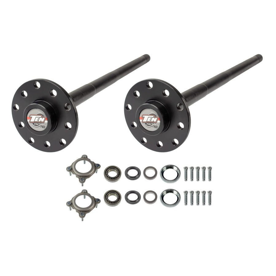 TEN Factory Drive Axle Shaft Assembly MG22157 for Dana 44 JK, 32 Spline, 5 x 5 and 5 x 5.5 Bolt Pattern, Chromoly Left & Right Axles - Fits Jeep Wrangler JK Rubicon, Replaces: G2 96-2052-3-32