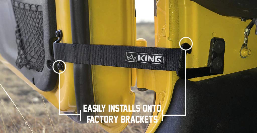 4WD King Overland Vehicle Systems Heavy Duty Adjustable Door Straps Solid in Pairs - Universal Fitment for CJ, YJ & TJ & JK - 600 Denier Ballistic Nylon