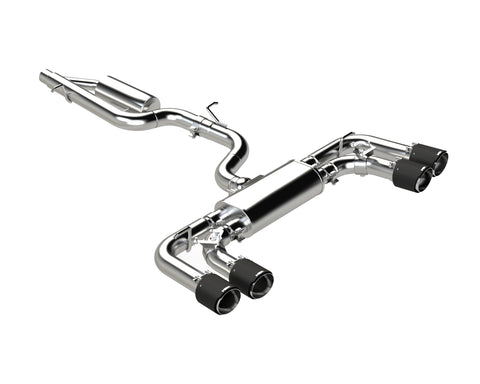 MBRP Exhaust 3in. S46133CF Cat-Back. 2.5in. Quad Split Rear Exit. Active. T304. CF Tips