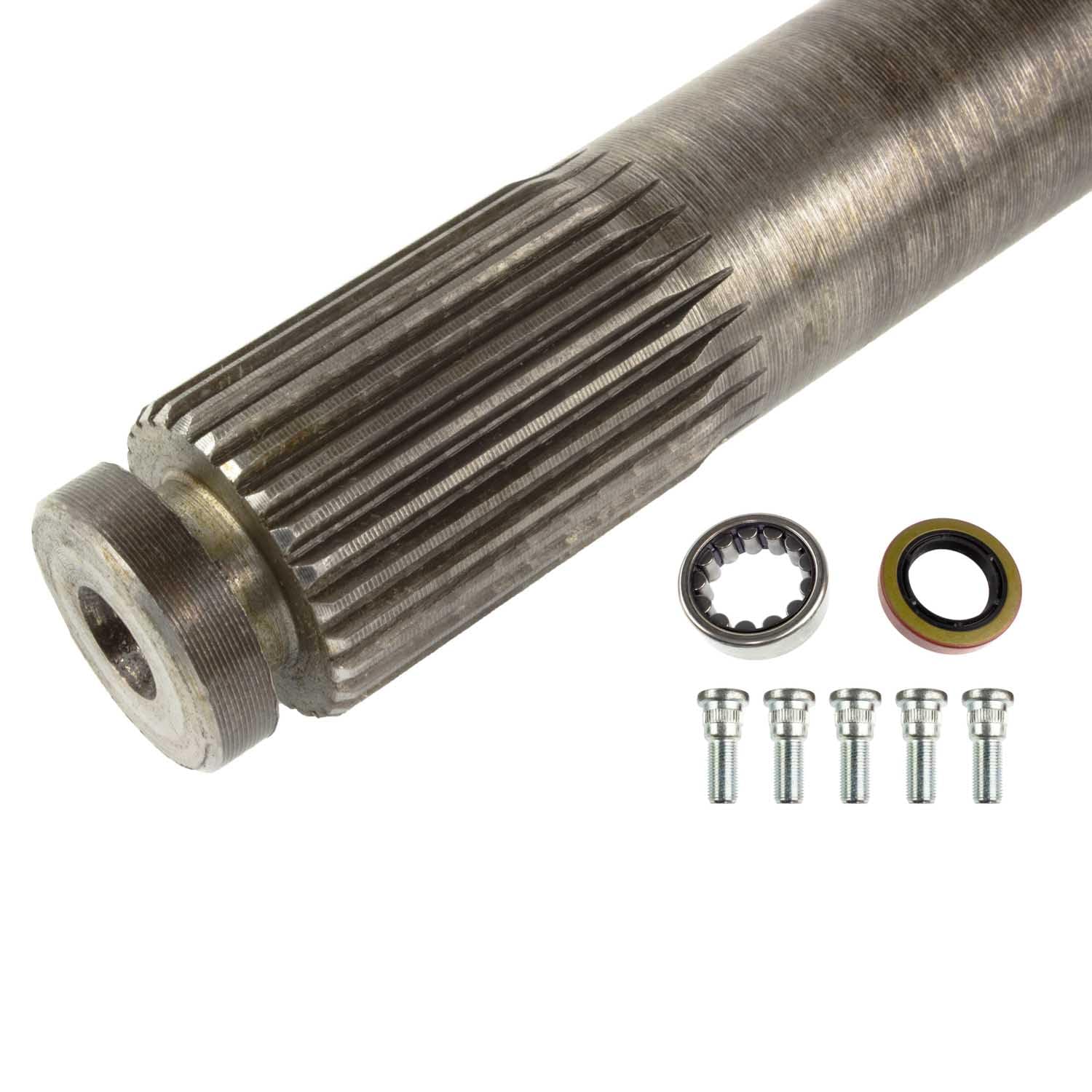 TEN Factory MG31116 Spline Drive Bolt Pattern Axle Shaft Assembly for Chrysler 8.25, 27-Spline, 29.75" Length, 5x4.5 Bolt Pattern Fits Jeep Cherokee XJ Differential, Includes Bearings, Seals & Studs