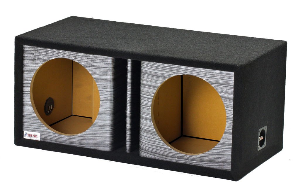 Dual Vented Atrend GFX Series Divided Chamber 10" Subwoofer Enclosure (Platinum Wood Grain)
