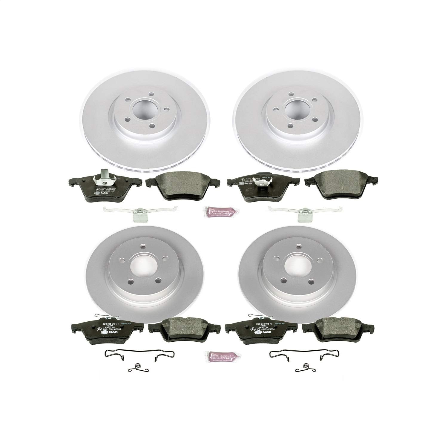 Power Stop ESK5469 Euro-Stop Front & Rear Brake Kit For Volvo C70 2006-2013, Volvo S40 2006-2011, Volvo V50 2006-2011 [Model Specific]