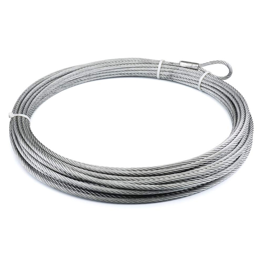 Galvanized Steel Cable Wire Rope with Hook, WARN 15667 Winch Accessory, 3/8" Diameter x 100' Length