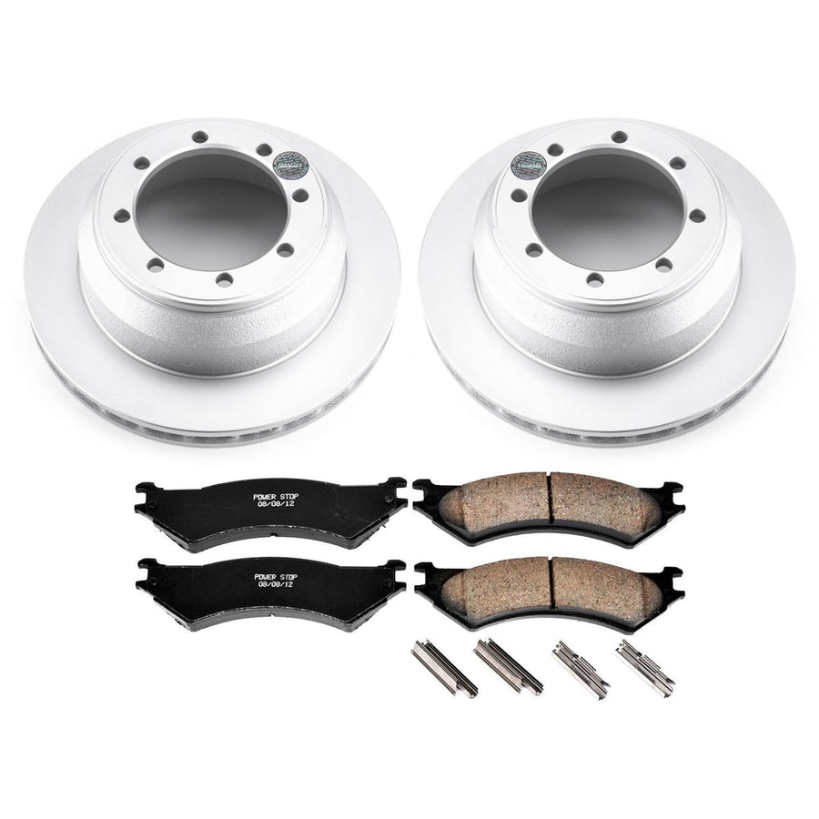 Power Stop Coated CRK5204 Brake Rotors and Z17 Ceramic Brake Pads Kit For Ford E-350 Club Wagon, Ford E-350 Econoline Club Wagon, Ford E-350 Super Duty, Ford F-150 [Model Specific]