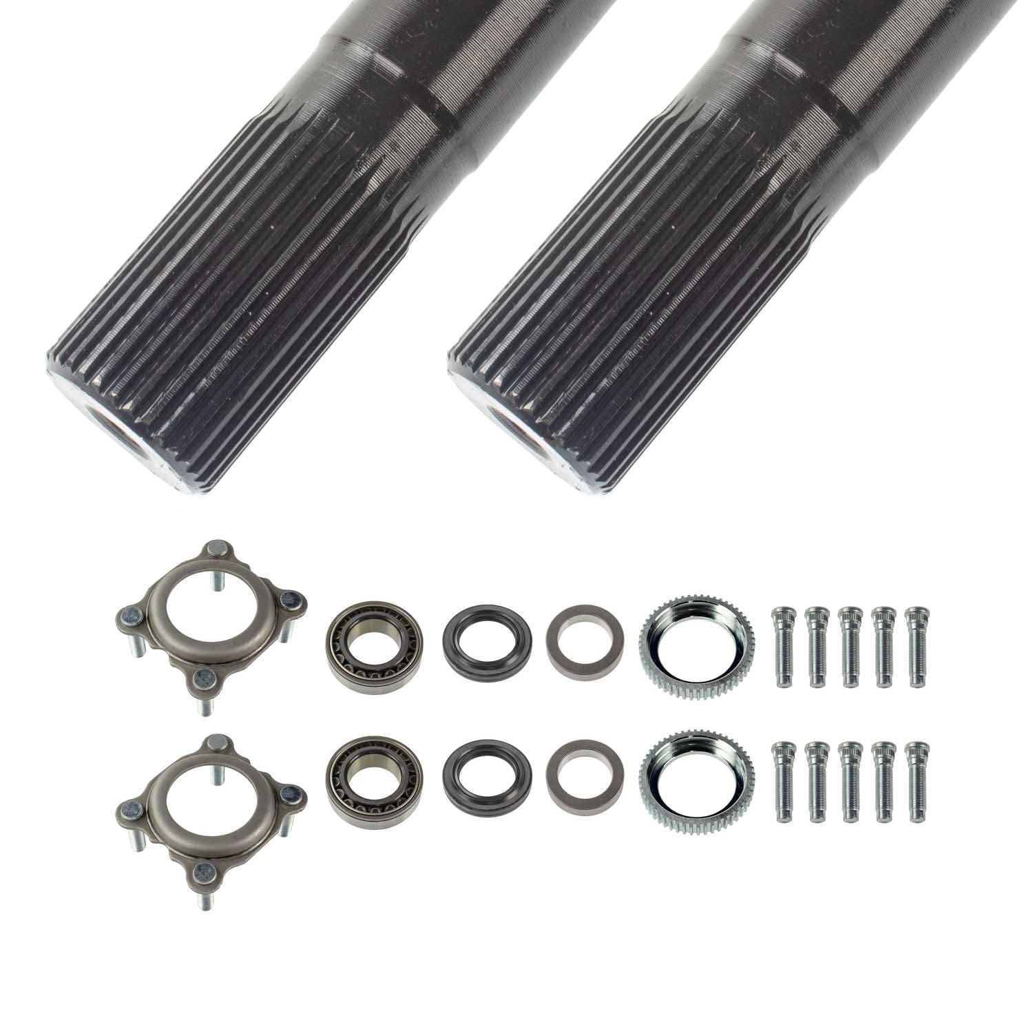 TEN Factory Drive Axle Shaft Assembly MG22157 for Dana 44 JK, 32 Spline, 5 x 5 and 5 x 5.5 Bolt Pattern, Chromoly Left & Right Axles - Fits Jeep Wrangler JK Rubicon, Replaces: G2 96-2052-3-32
