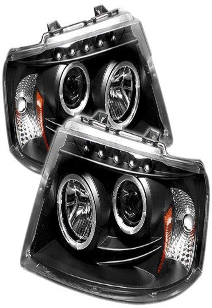 Ford Expedition 03-06 Spyder 5010124 Projector Headlights - LED Halo - LED (Replaceable LEDs) - Chrome - High 9005 (Not Included) - Low 9006 (Not Included)