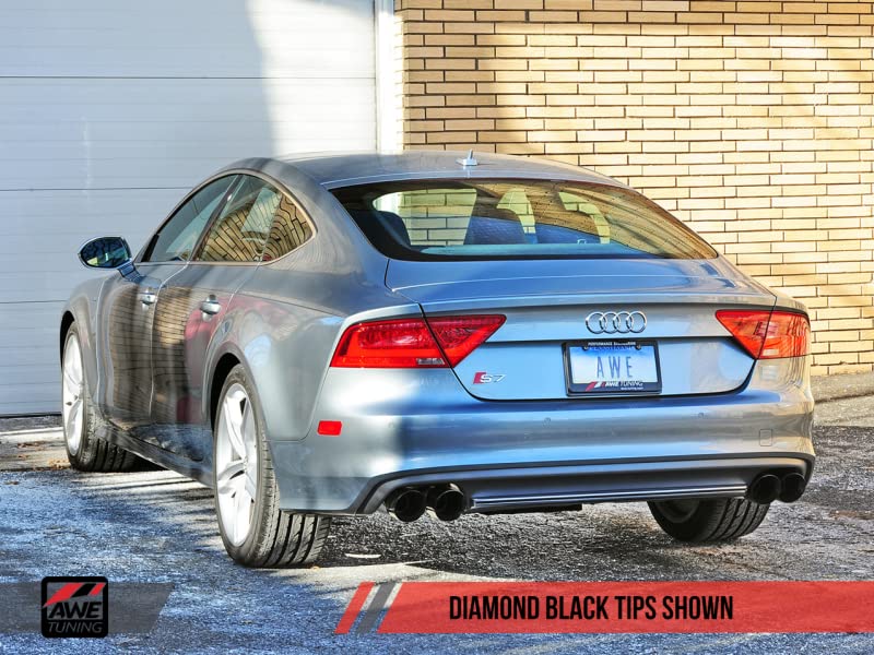 Audi AWE Tuning C7 / C7.5 S7 4.0T Track Edition Exhaust - Diamond Black Tips