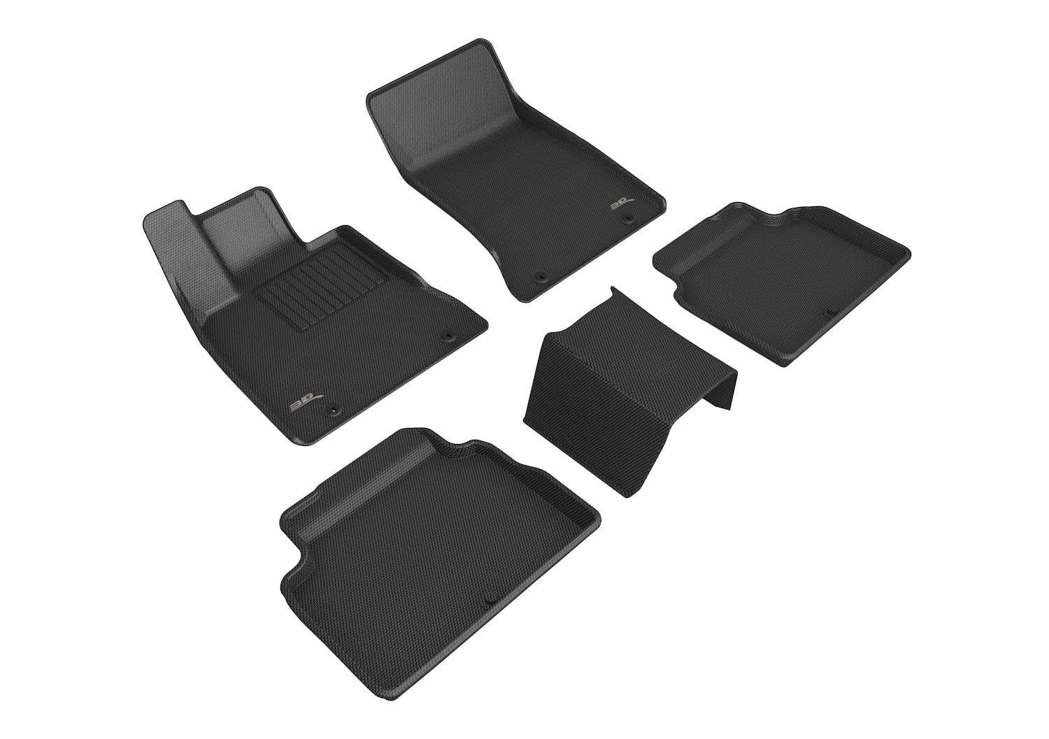 Kagu Floor Mat 3D MAXpider (Black) Compatible with Genesis G80 2021-2025 RWD - Full Set