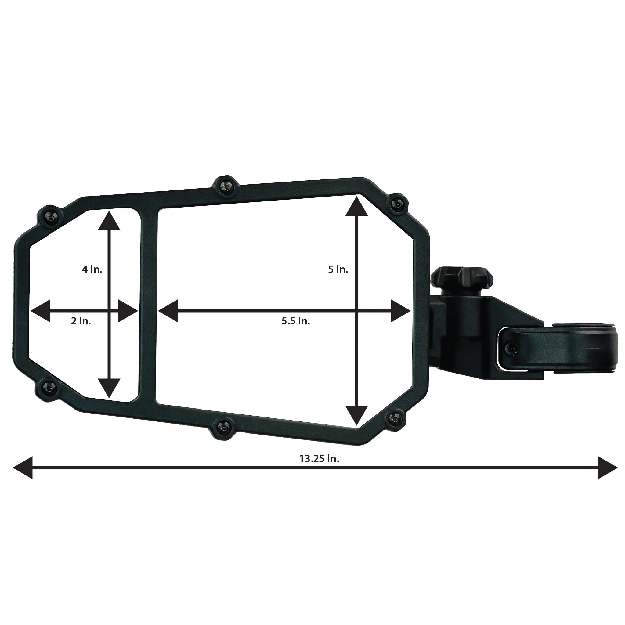 Elite Series ATV Tek UTV Sideview Mirror w/Adjustable blindspot and Dual Axis Breakaway Feature - Fits UTV's with Profiled and Round Tube ROPS