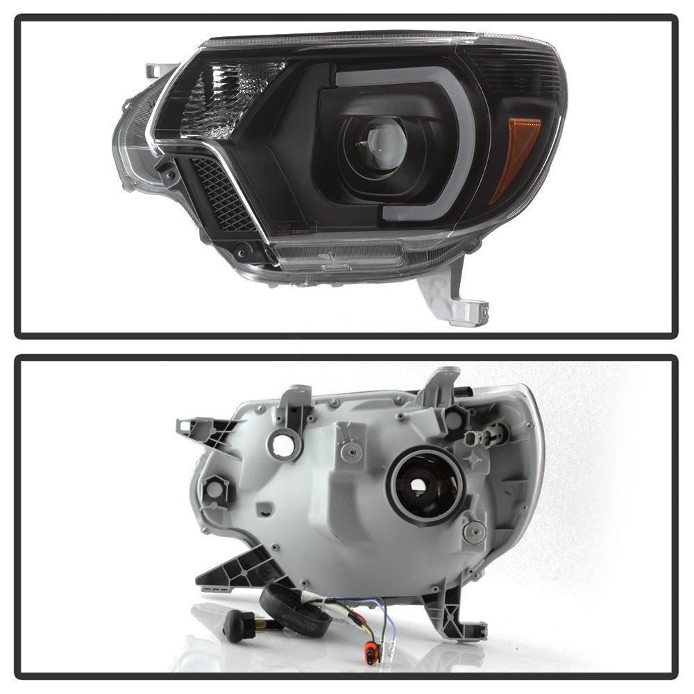 xTune SPYDER (9037542) Toyota Tacoma 12-15 Headlights - Light Bar DRL - Black PRO-JH-TTA12-LBDRL-BK