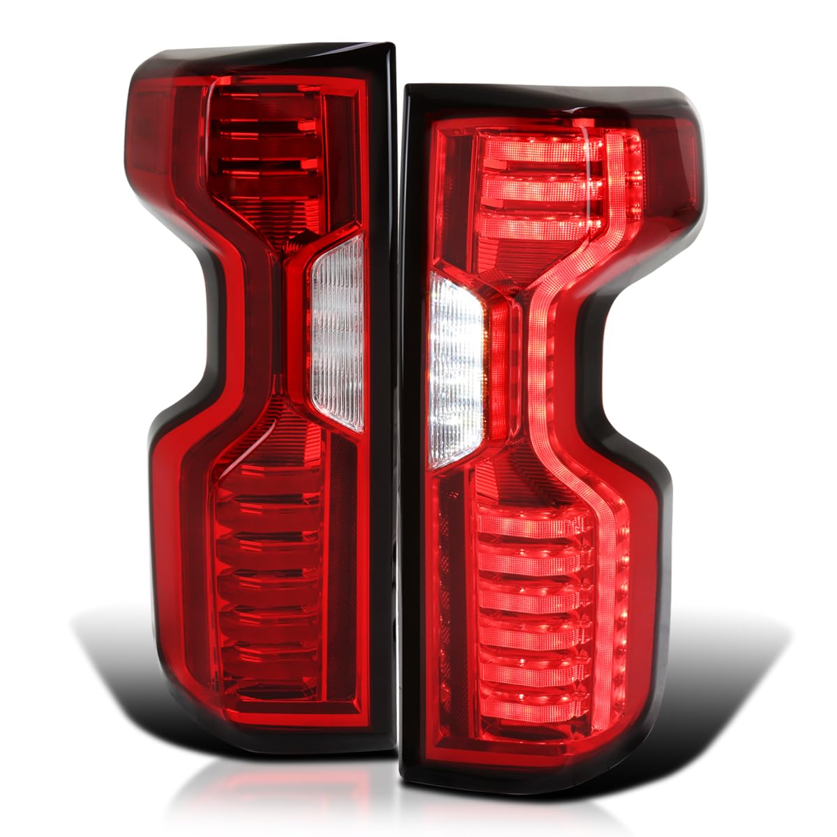Full LED Tail Lights SPEC-D TUNING Compatible with 2019-2023 Chevy Silverado 1500, Left + Right Pair Tail Lamp Assembly