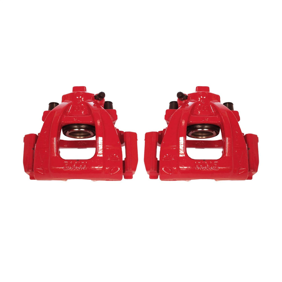 Power Stop S2776 Front Pair of High-Temp Red Powder Coated Calipers For Mini Cooper 2002-2006, Mini Cooper 2008 [Model Specific]