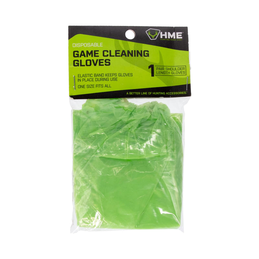 Single Game HME Cleaning Gloves (1 Pair) Disposable Shoulder-Length Field Dressing Gloves with Elastic Band for Game Processing, Cleaning & Gutting