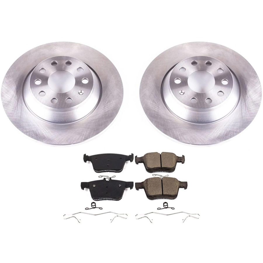 Power Stop KOE7176 Rear Replacement Brake Kit-OE Brake Rotors & Ceramic Brake Pads For Audi, Audi TT Quattro, VW Jetta, VW Tiguan [Model Specific]