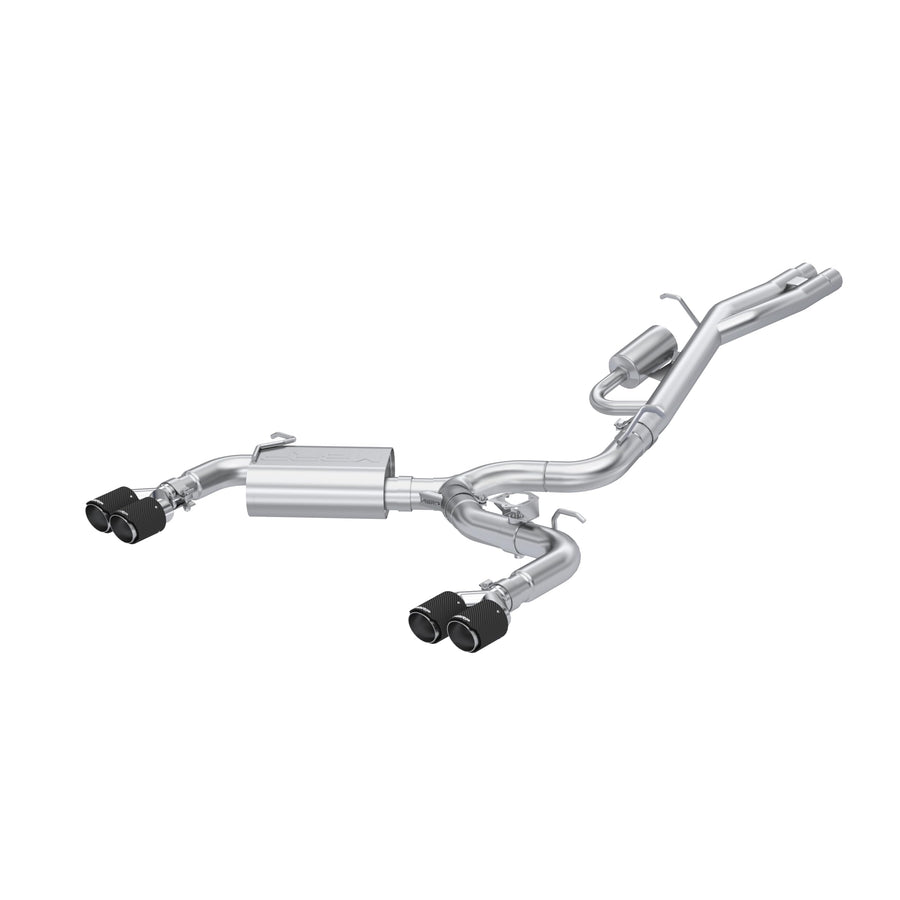 3" MBRP T304 Stainless Steel, Cat-Back, Dual Split Rear with Carbon Fiber Tips, Active