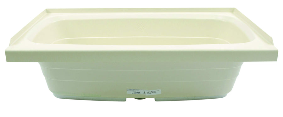 24" x 40" Lippert Replacement Parchment Bathtub with Center Drain, Scratch-Resistant ABS Acrylic for RVs, Travel Trailers, 5th Wheels, Motorhomes - P2440CDSPK