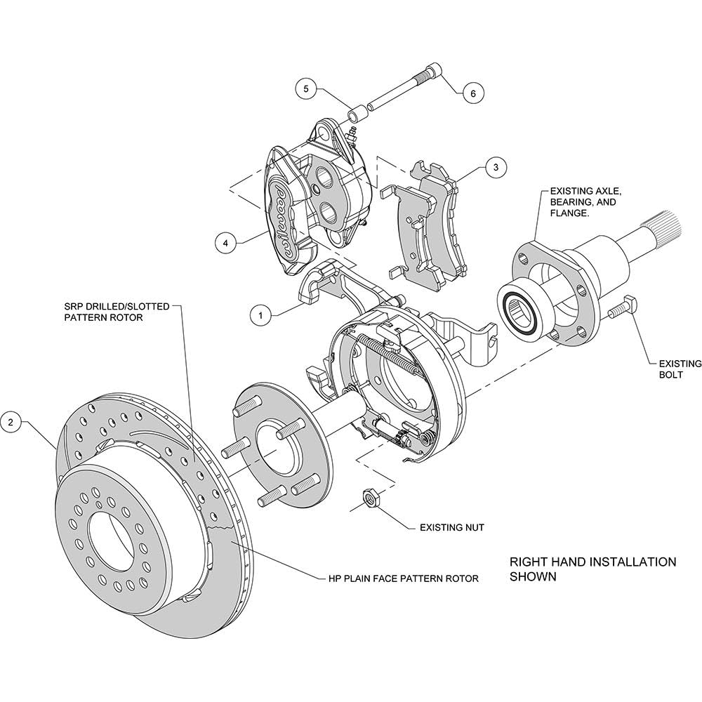 P/S D154 Park Brake Kit, Red