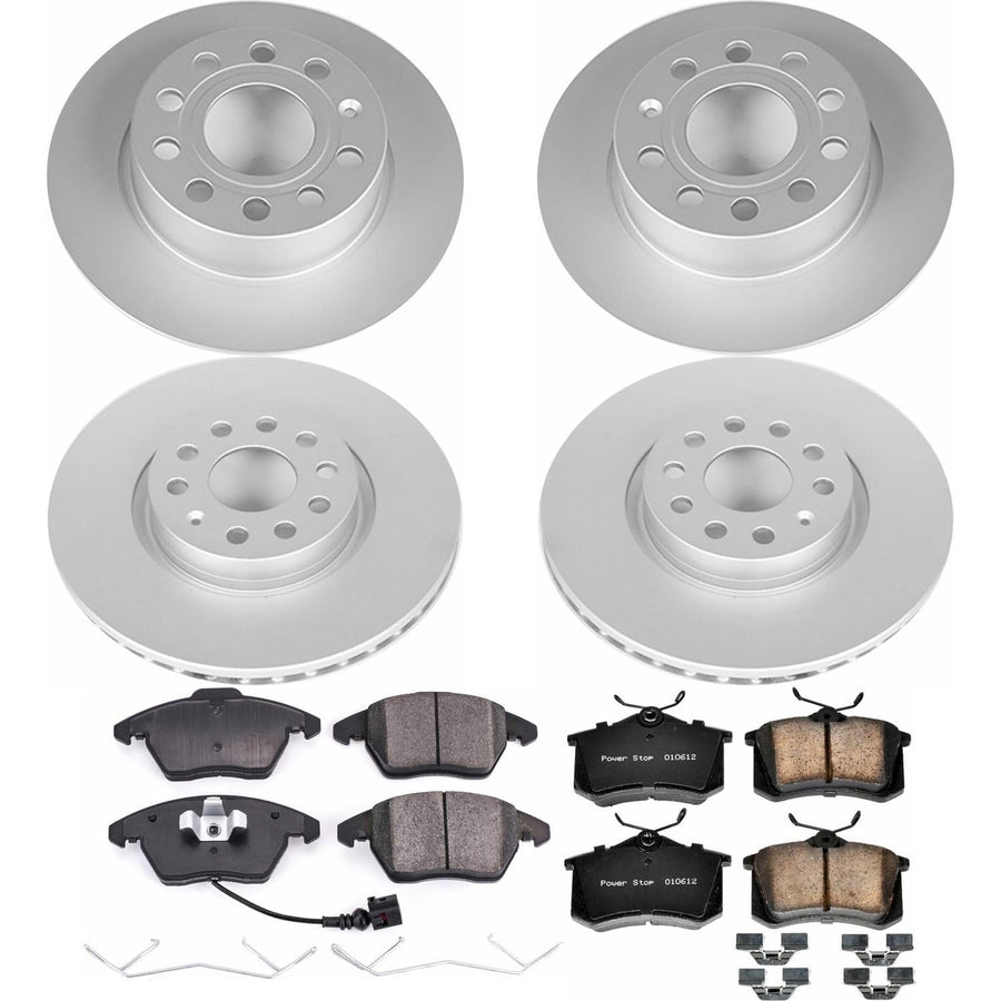 Z23 Evolution Power Stop CRK7530 Coated Brake Kit Front and Rear For Volkswagen Beetle 2013-2017, Volkswagen Jetta 2013-2018 [Model Specific]