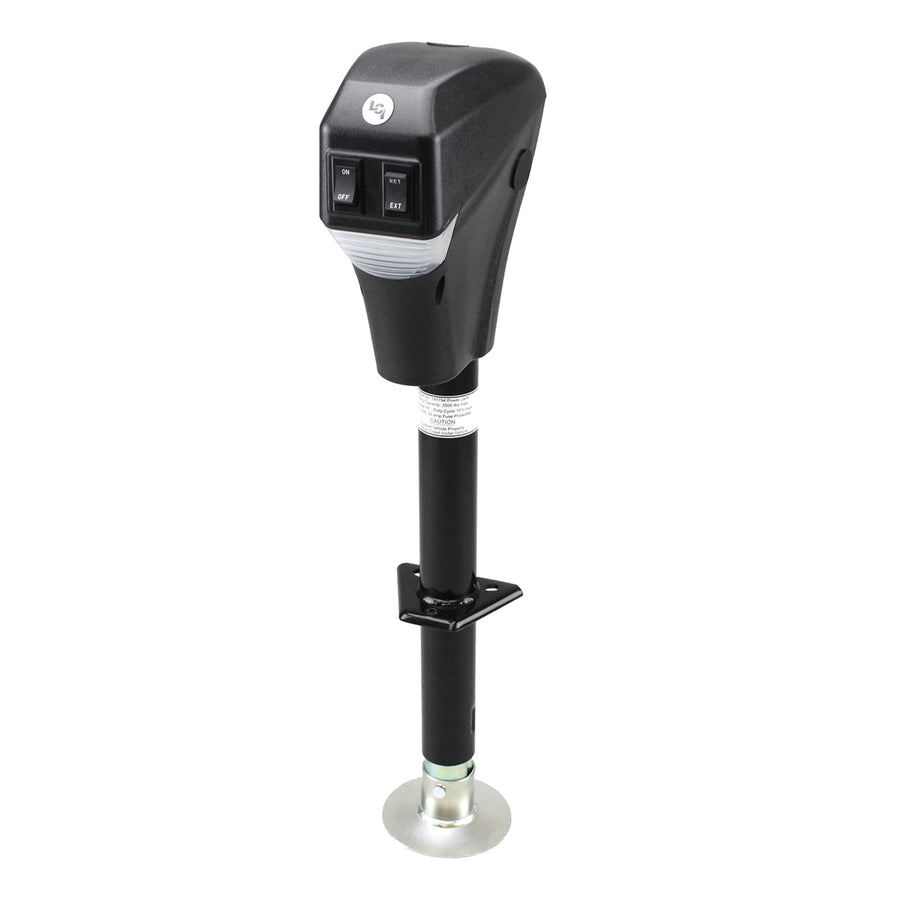 Power Tongue Jack Lippert Electric Trailer A-Frame, 3,500 lbs. 18-Inch Stroke, 5.4-Inch Foot Pad, Durable Textured Casing, Emergency Manual Crank Override, 10.75" Retracted, 28.75" Extended - 285318