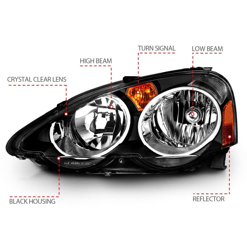 Crystal ANZO USA Headlight Set-Black 121209