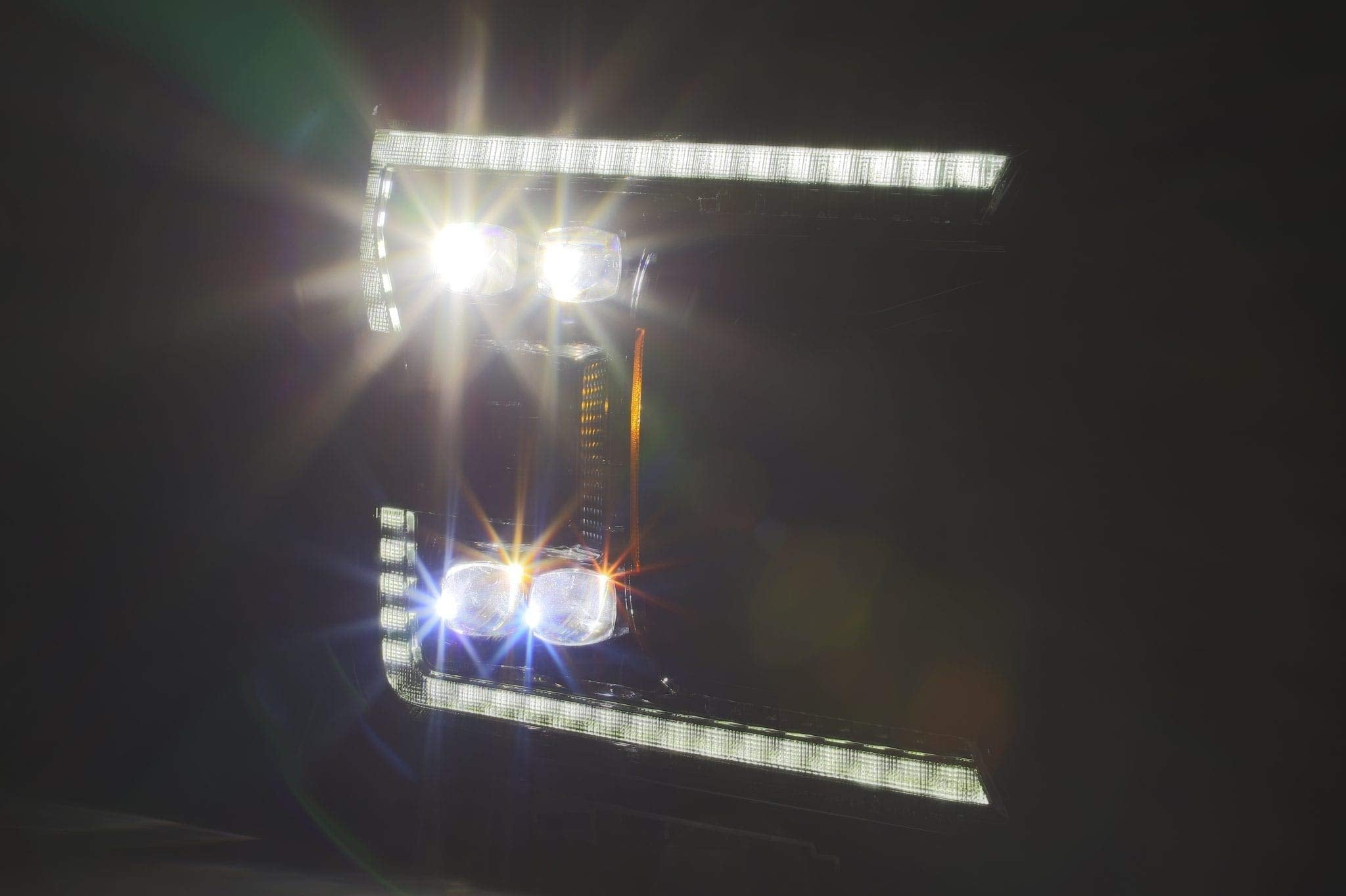 AlphaRex USA NOVA LED Proj Headlight 18-20 Ford F-150 Plank Style Alpha Blk w/Activ Light/Seq Signal/DRL