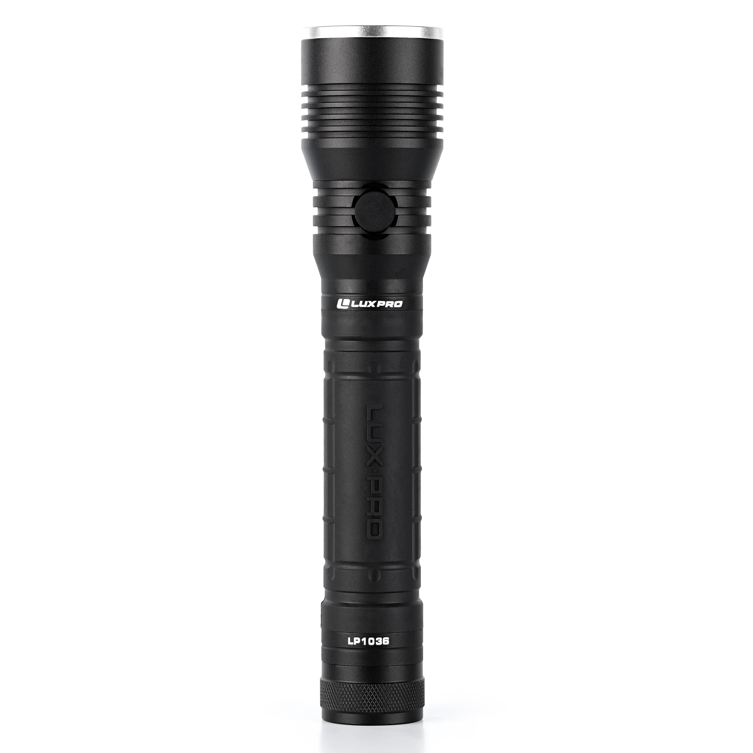 600 Lumen LUXPRO Bright Handheld LED Flashlight - Features Patented TackGrip and Aircraft-Grade Aluminum - Camping Accessories with IPX4 Water-Resistant Rating - Batteries Included