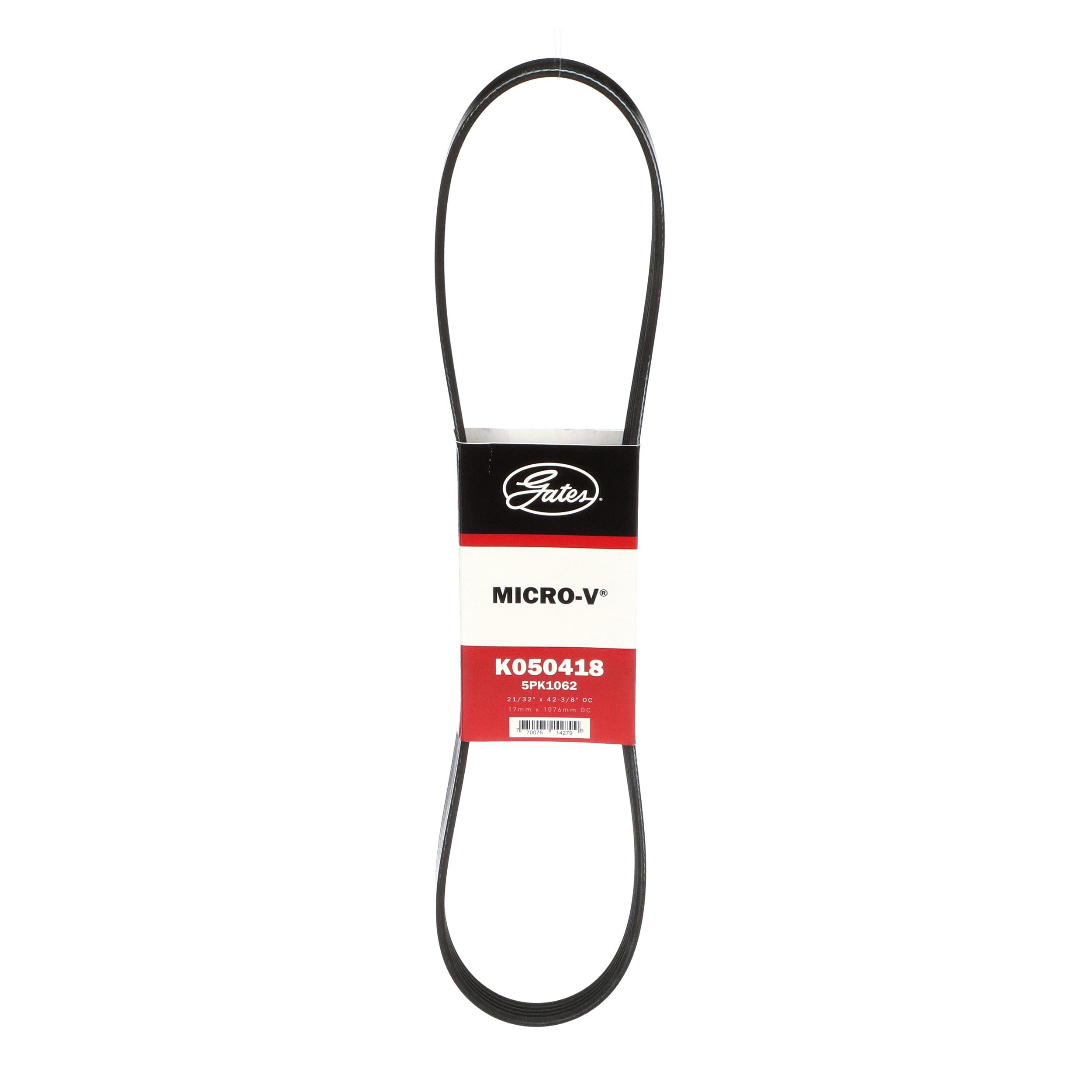 Micro-V Serpentine Drive Belt Gates K050418, Black