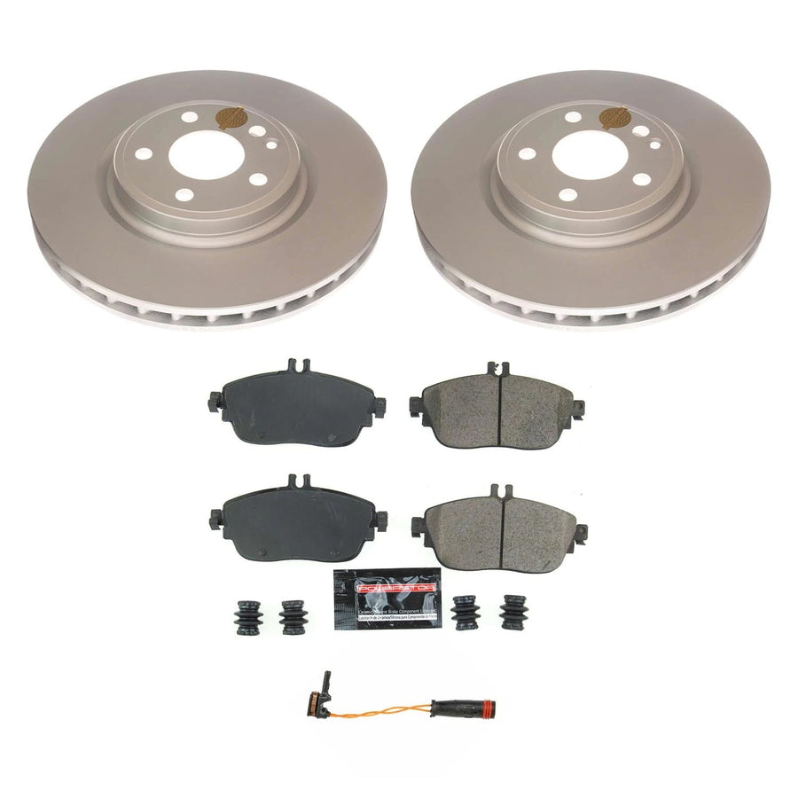 Power Stop Z17 CRK7020 Front Coated Rotor Kit-Coated Brake Rotors, Ceramic Brake Pads