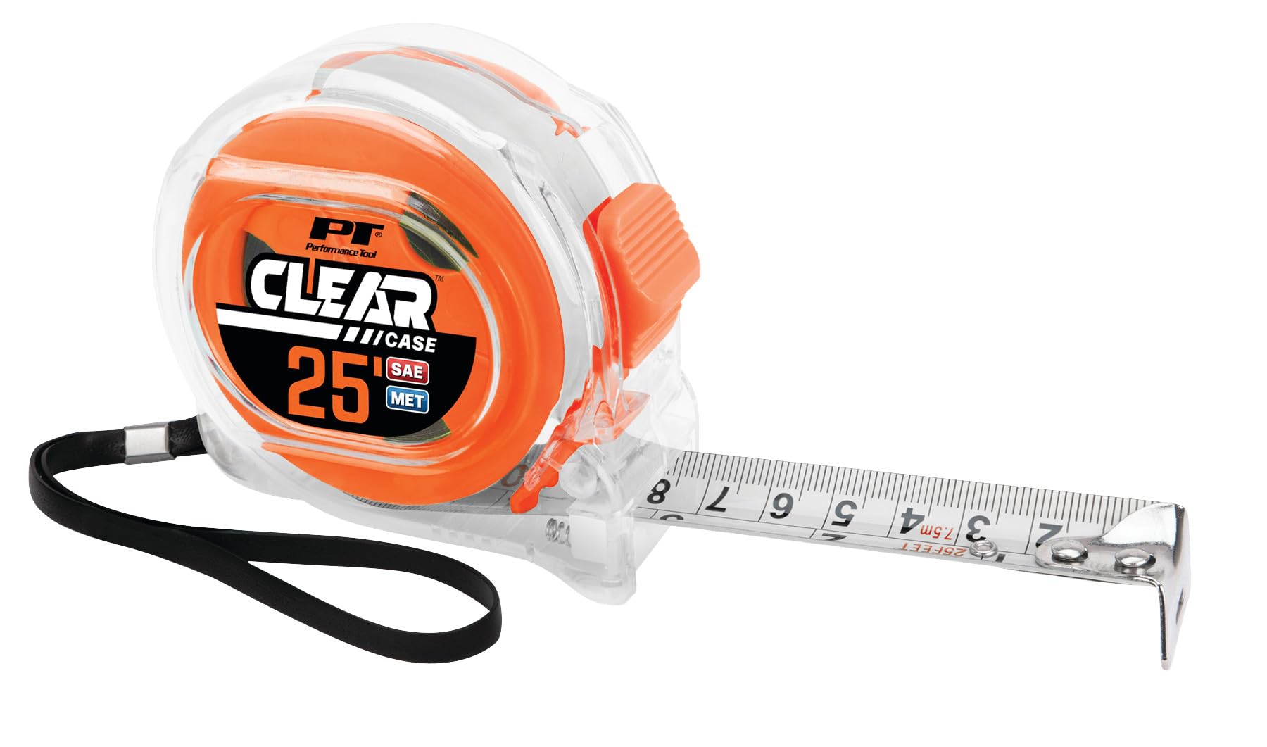 Clear Tape Measure Set Performance Tool W5038 - 16ft. x 3/4in. and 25ft. x 1in. (Pack of 2), Highly Accurate, Impact Resistant