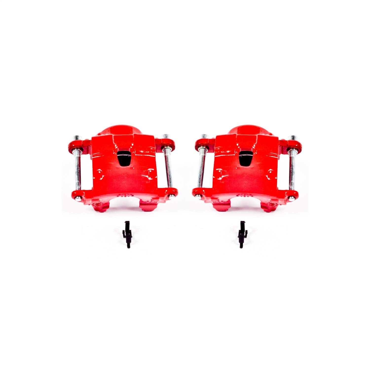 Power Stop S4071 Front Pair of High-Temp Red Powder Coated Calipers