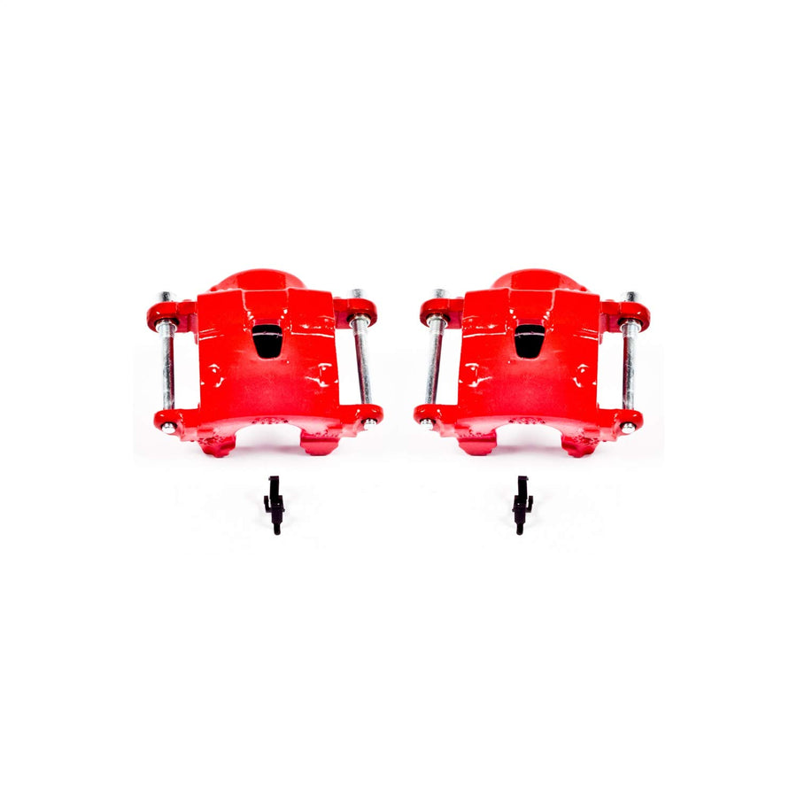 Power Stop S4071 Front Pair of High-Temp Red Powder Coated Calipers