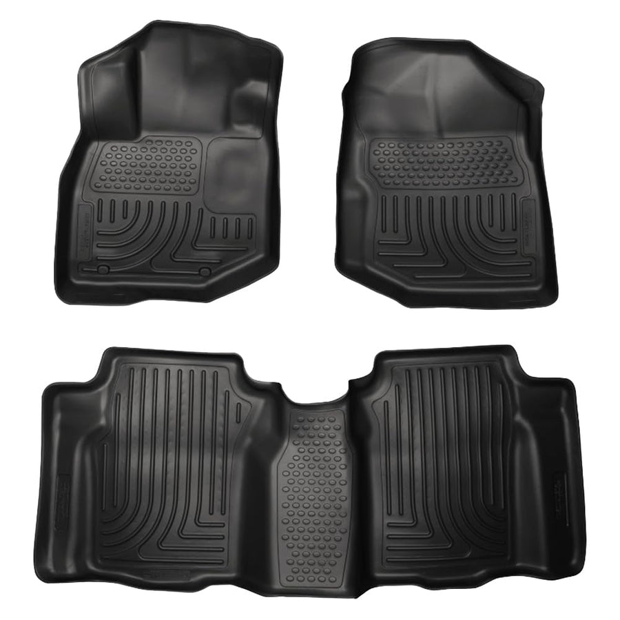 Husky Liners Floor Mats Weatherbeater | Fits 2009-2013 Honda Fit | Front & 2nd Row, 3-pc Black - 98491