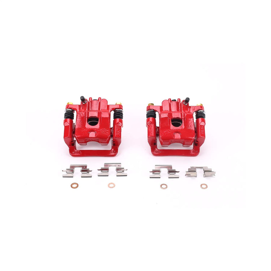 Power Stop Pair of High-Temp Red Powder Coated Rear Calipers For Acura MDX 2001-2006, Honda Pilot 2003-2008 [Model Specific]