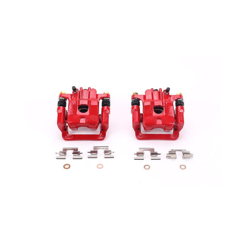 Power Stop Pair of High-Temp Red Powder Coated Rear Calipers For Acura MDX 2001-2006, Honda Pilot 2003-2008 [Model Specific]