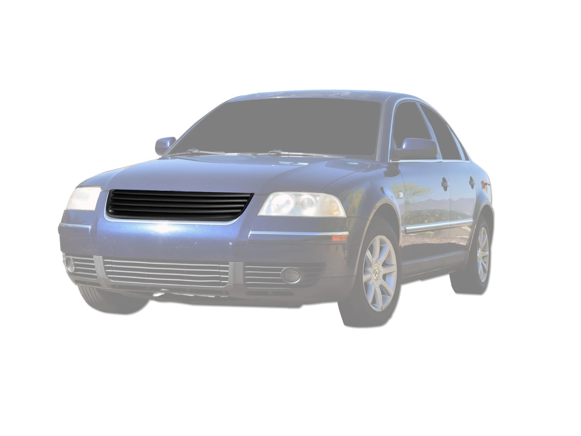 7163508 Armordillo USA Horizontal Front Hood Grille - Matte Black Fits 2001-2005 Volkswagen Passat