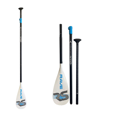 SUP Paddle Rave Sports – Adjustable, Lightweight Oar for Stand Up Paddleboard, Floats and No Twist Handle Lock, Travel Style