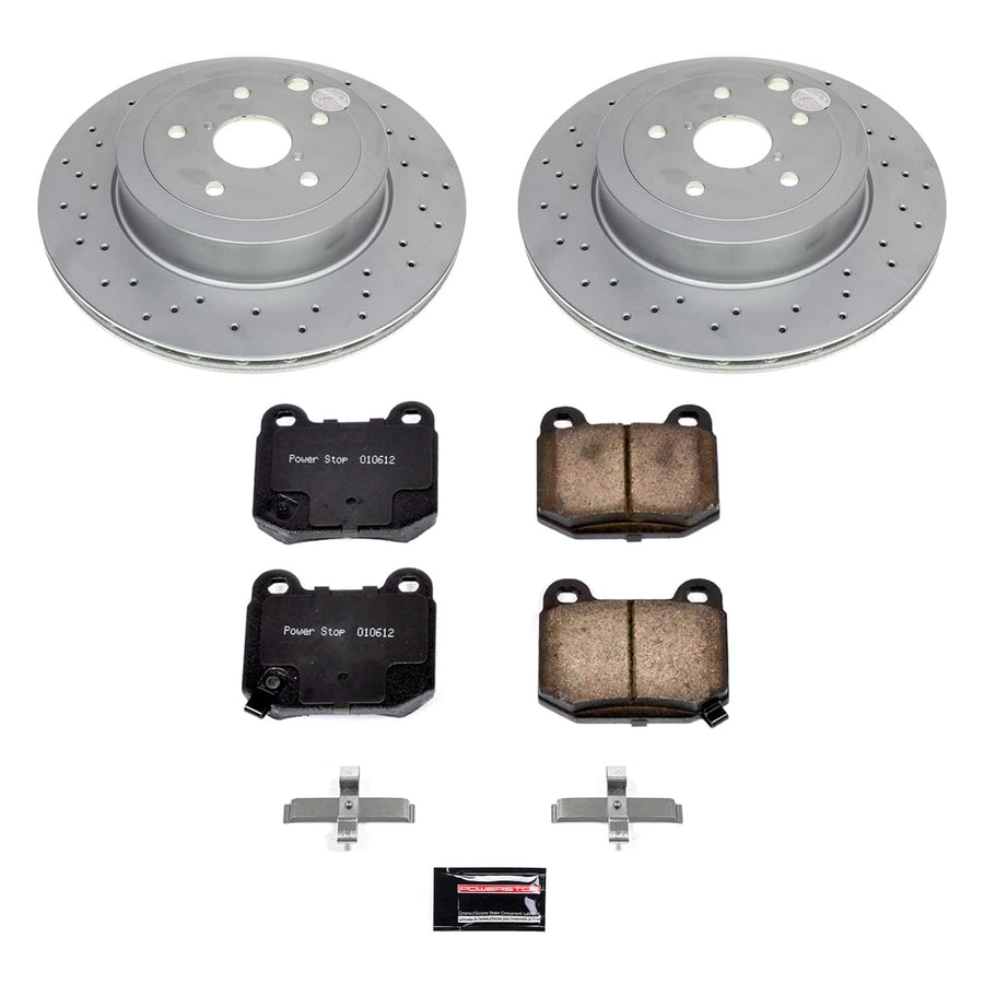 Power Stop CRK9014 Rear Geomet Coated Brake Rotor and Pad Brake Kit