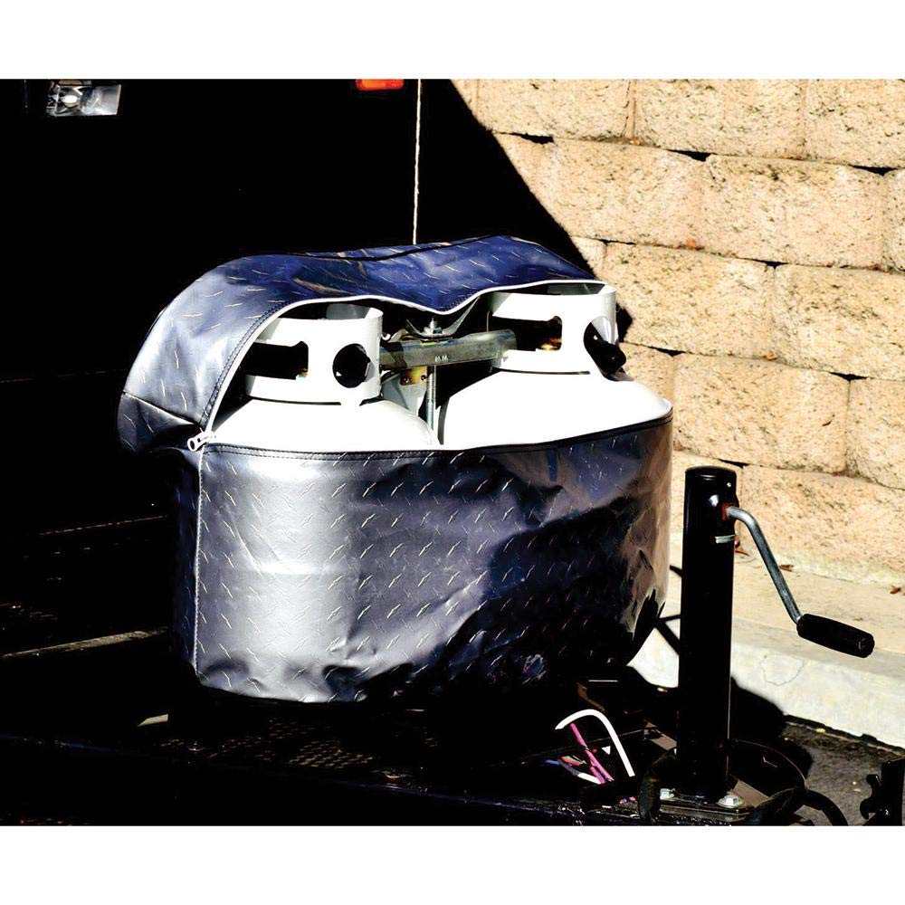 ADCO Silver Double 20 Diamond Plated Steel Vinyl Propane Tank Cover 2712