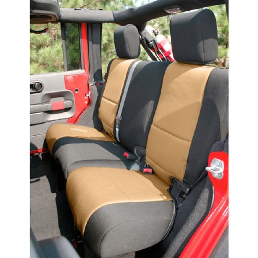 Rugged Ridge | Rear Seat Cover, Neoprene, Black/Tan | 13265.04 | Fits 2007-2018 Jeep Wrangler JK