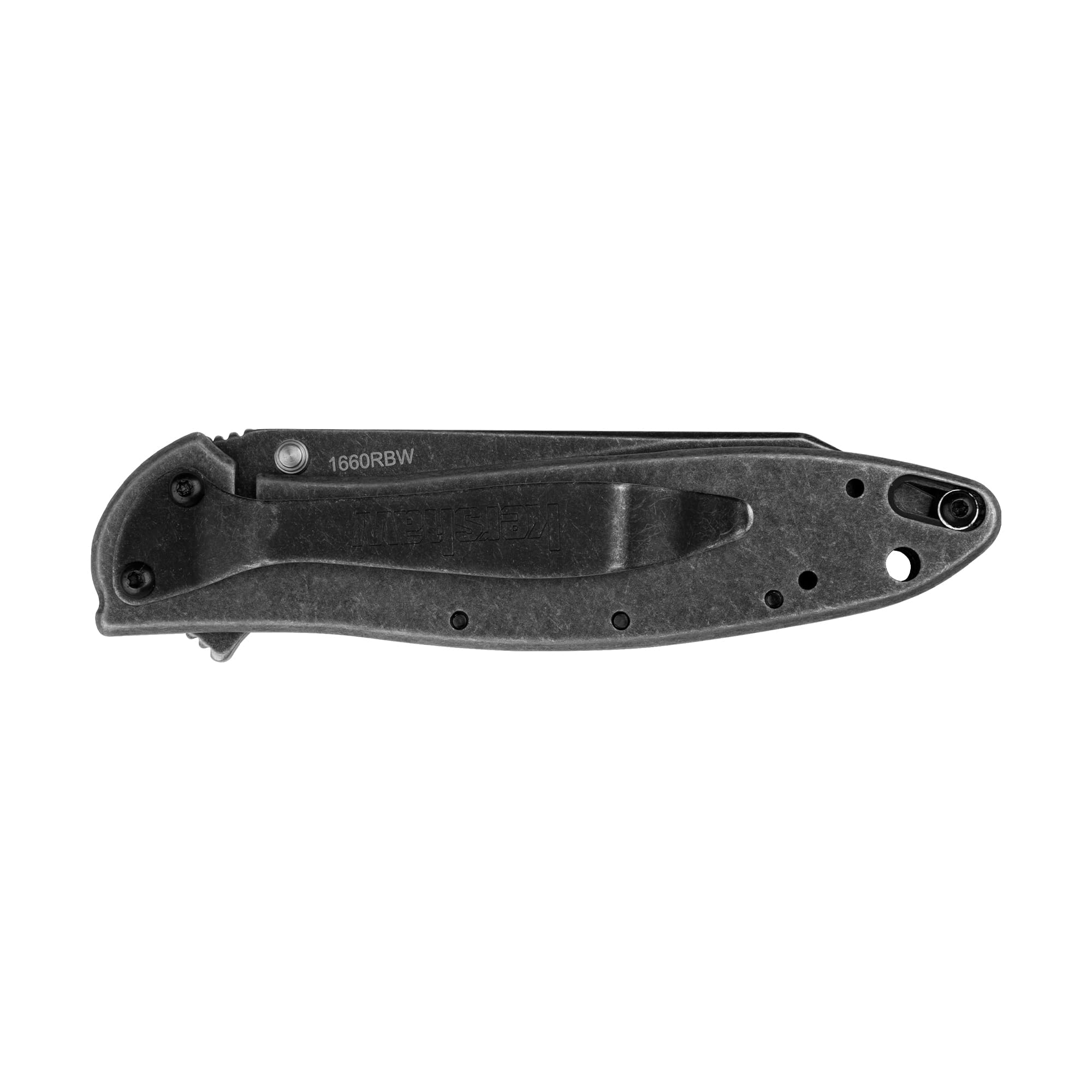 Kershaw Pocket Knife Random Leek, Blackwash, 3 Inch Stainless Steel Reverse Tanto Blade, EDC with Assisted Opening, Made in The USA, Reversible Clip Carry, Everyday Carry Pocket Knife for Men & Women