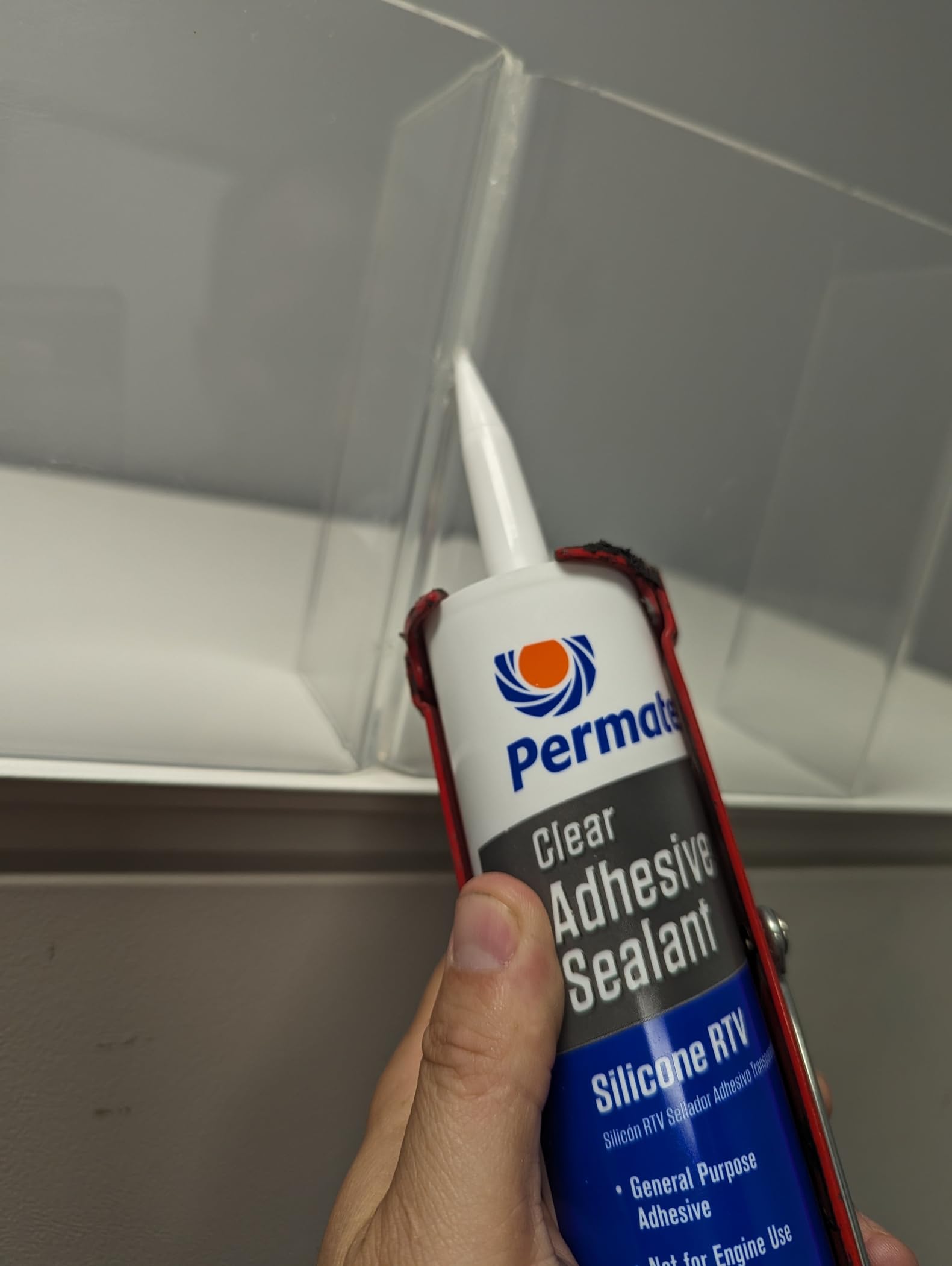Permatex Clear 80855 RTV Silicone Adhesive Sealant, Waterproof, 11 oz.