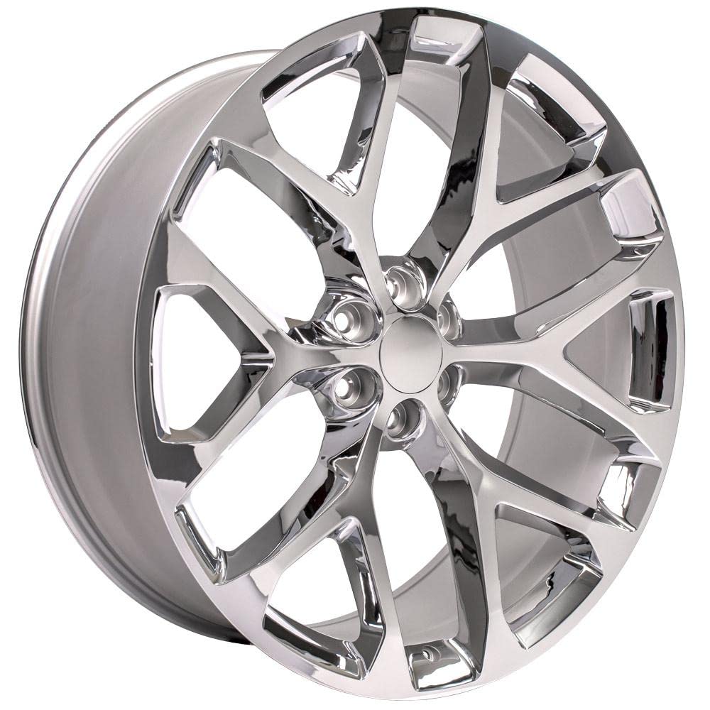 26 Inch OE Wheels CV98B Rim Fits Silverado 1500 Snowflake Style 6x139.7 26x10 Chrome - Hollander 5904 (1)