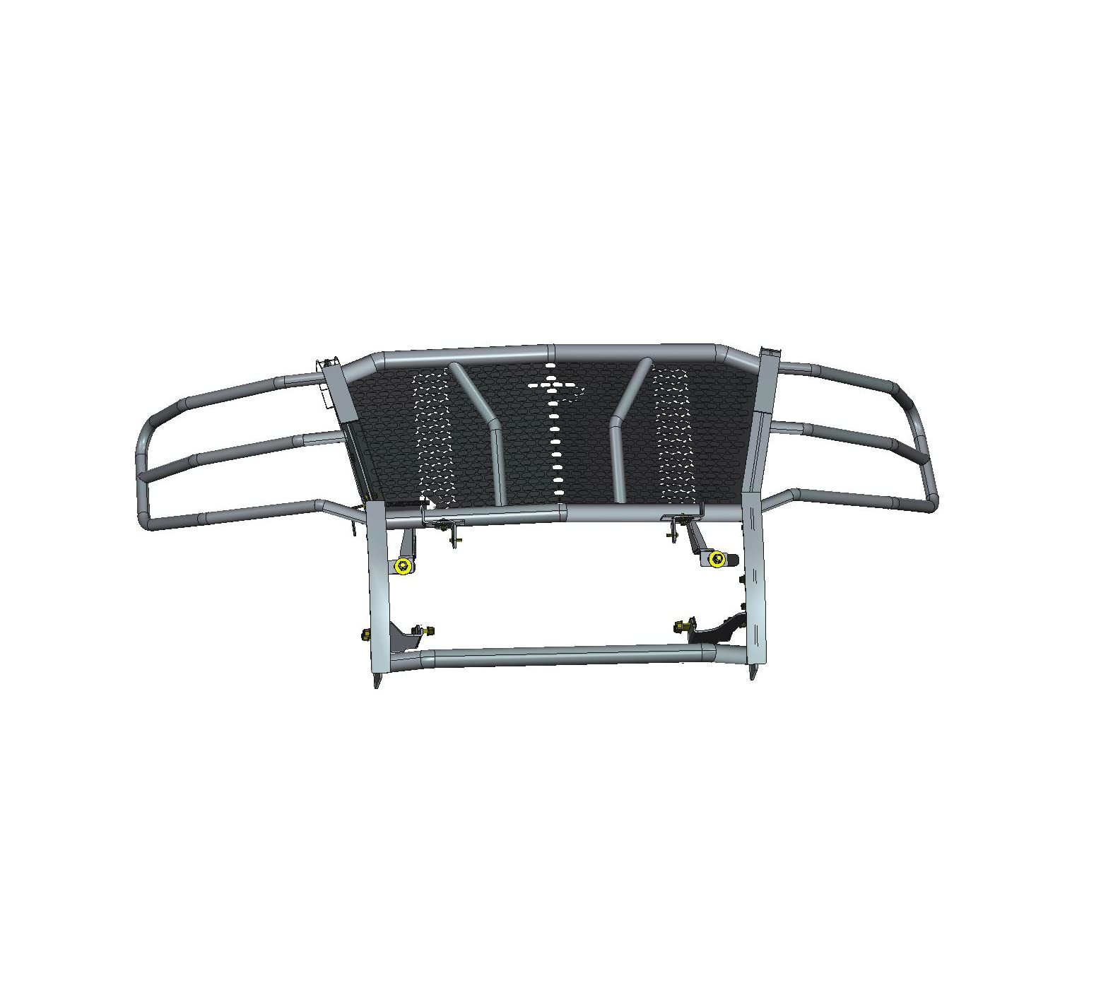 Heavy Duty Black Horse Rugged Grille Brush Bumper Guard Modular Black Compatible with 2015-2023 Chevrolet Tahoe|2015-2020 Chevrolet Suburban-RU-CHTA15-B
