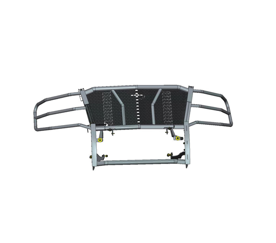 Heavy Duty Black Horse Rugged Grille Brush Bumper Guard Modular Black Compatible with 2015-2023 Chevrolet Tahoe|2015-2020 Chevrolet Suburban-RU-CHTA15-B